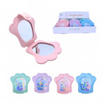 CAJA*12 ESPEJO LUJO DOBLE CARA HUELLITA ESTAMPADO BMR-5465