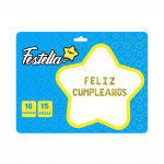 GLOBO FELIZ CUMPLEAÑOS 16" DORADO (PQTX12)