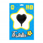 GLOBO CORAZON NEGRO CARTON 18" (PQTX12)