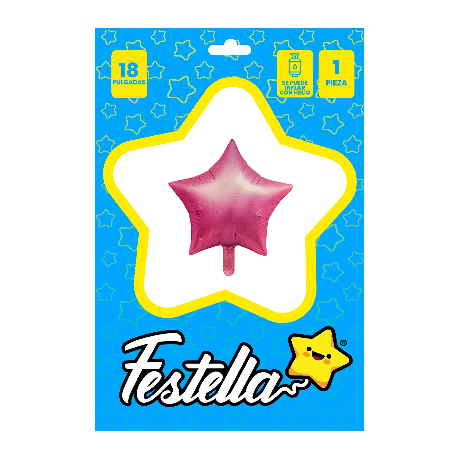 GLOBO ESTRELLA ROSADO CARTON 18"(PQTX25)