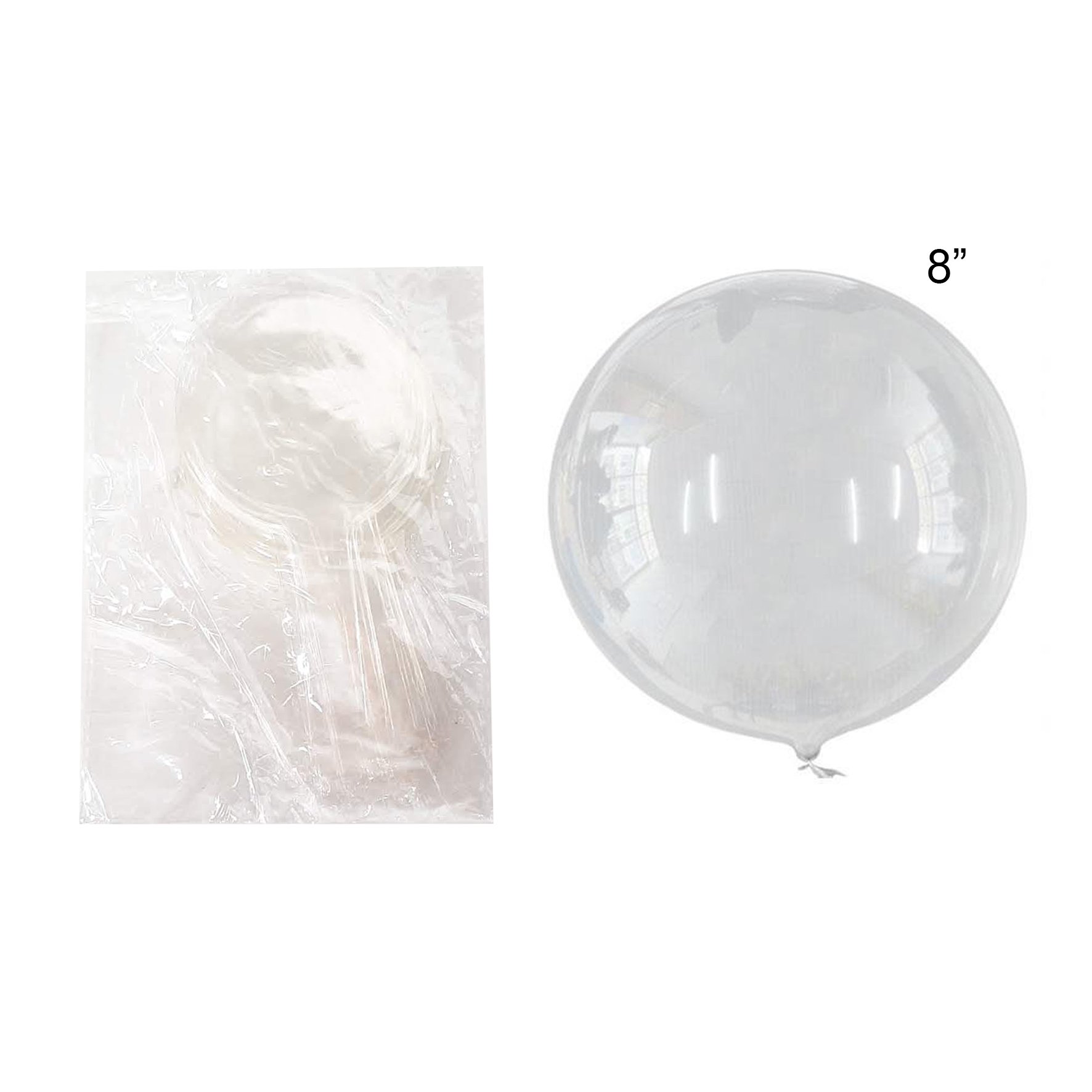 GLOBO BURBUJA REDONDO 8" (PQTX100)