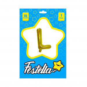 GLOBO LETRA L DORADO(PQTX25)