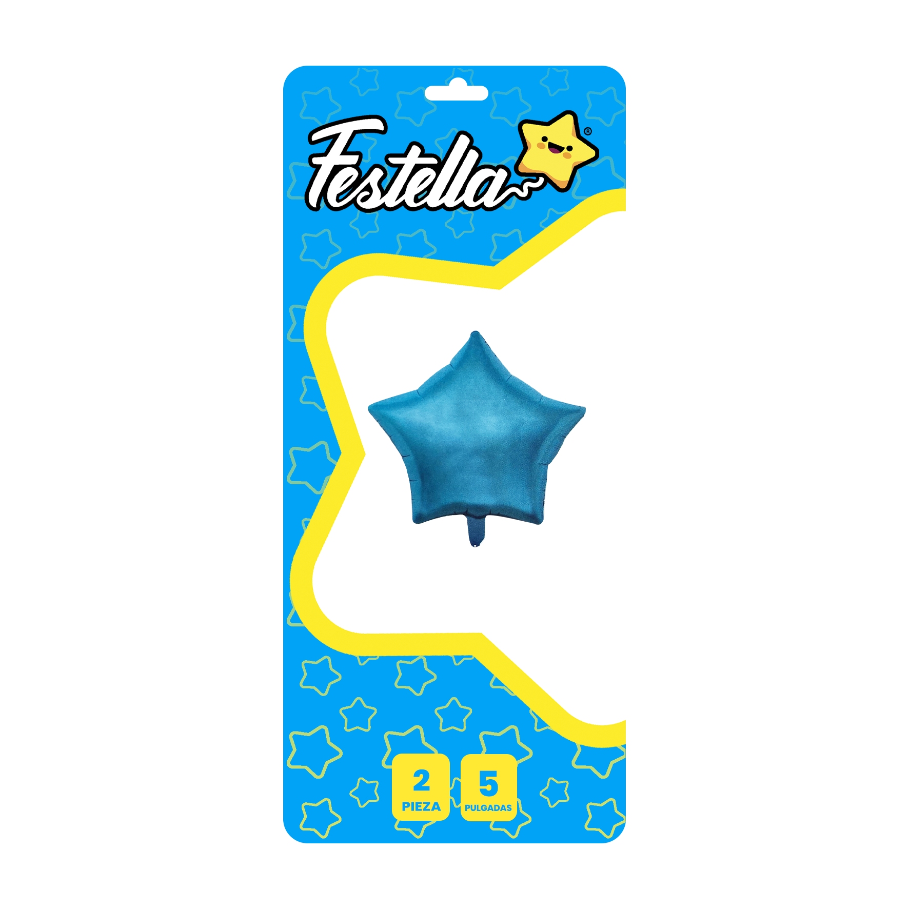 GLOBO ESTRELLA AZUL CLARO 5" X2(PQTX25)