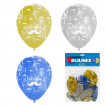 GLOBO DE LATEX BIGOTE FELIZ DIA R12X10 D-P-A (PQTX12).