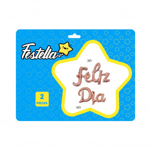 GLOBO FELIZ DIA PALO ROSA (PQTX12)