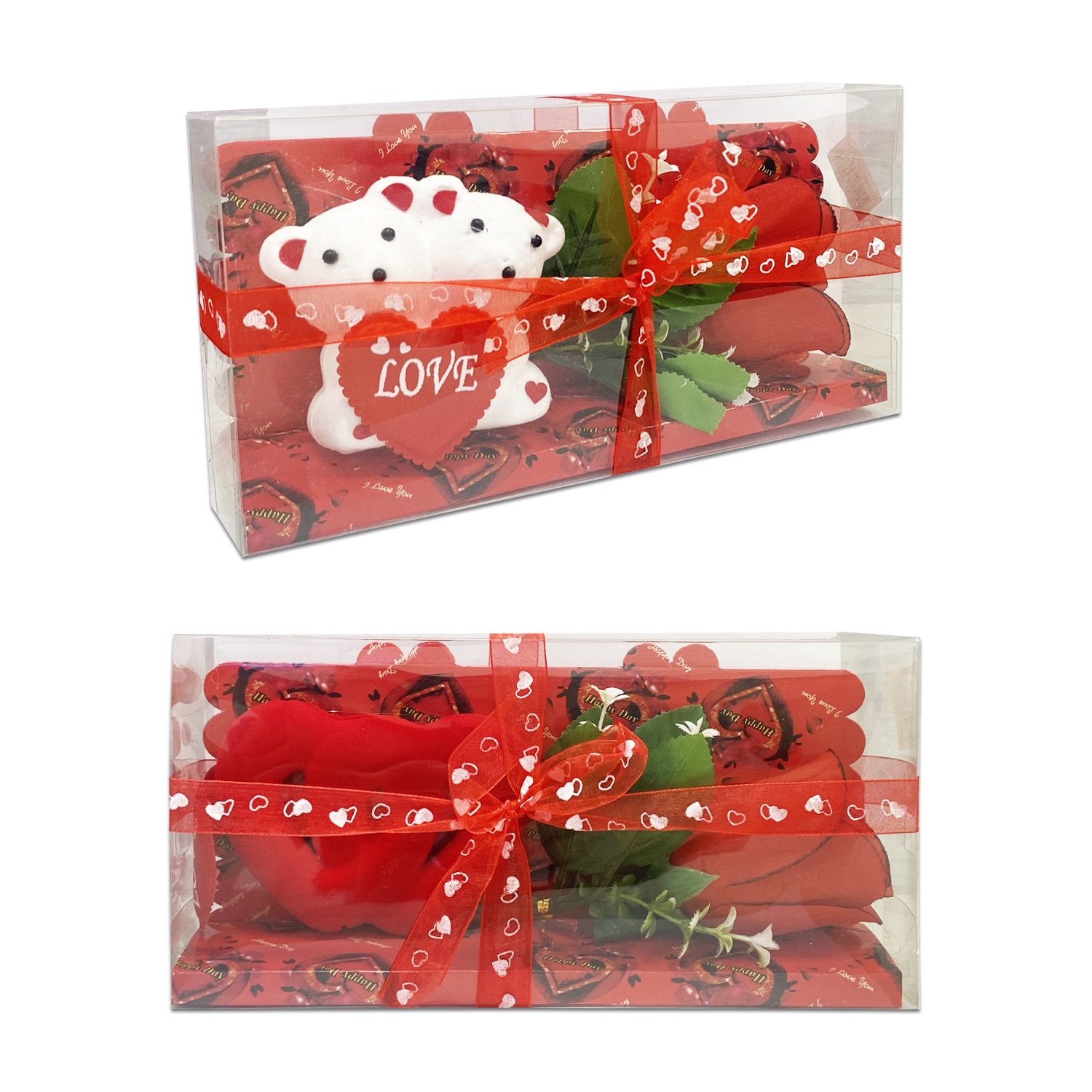 ROSAS CON OSO/CORAZON FELIZ DIA EN ACETATO: