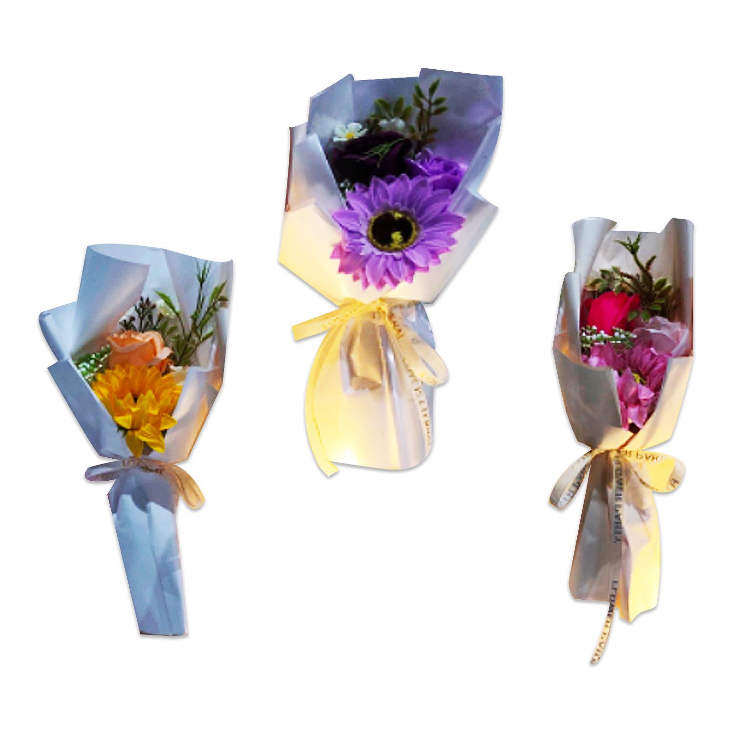 RAMO FLORES EN BOLSA DESARMADA CON LUZ (CJX5)