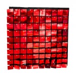CORTINA PANEL DE CUADROS ROJA 30X30:
