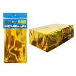 MANTEL DE FIESTA METALIZADO DORADA :(PQTX12)