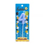 VELA NUMERO 4.5CM AZUL #4 (CJX50)