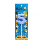 VELA NUMERO 4.5CM AZUL #5 (CJX50)