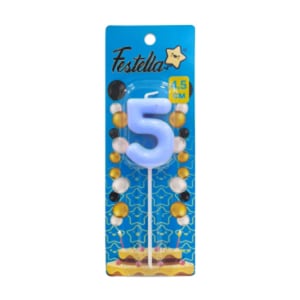 VELA NUMERO 4.5CM AZUL #5 (CJX50)