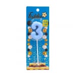 VELA NUMERO 4.5CM AZUL #3 (CJX50)