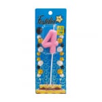 VELA NUMERO 4.5CM ROSADO #4 (CJX50)