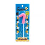 VELA NUMERO 4.5CM ROSADO #7 (CJX50)