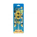 VELA NUMERO 6CM DORADA #8 (CJX48)