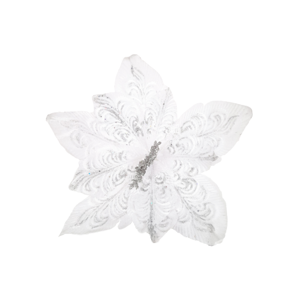 FLOR NAVIDEÑA PLATEADA 45CM (BJX40)