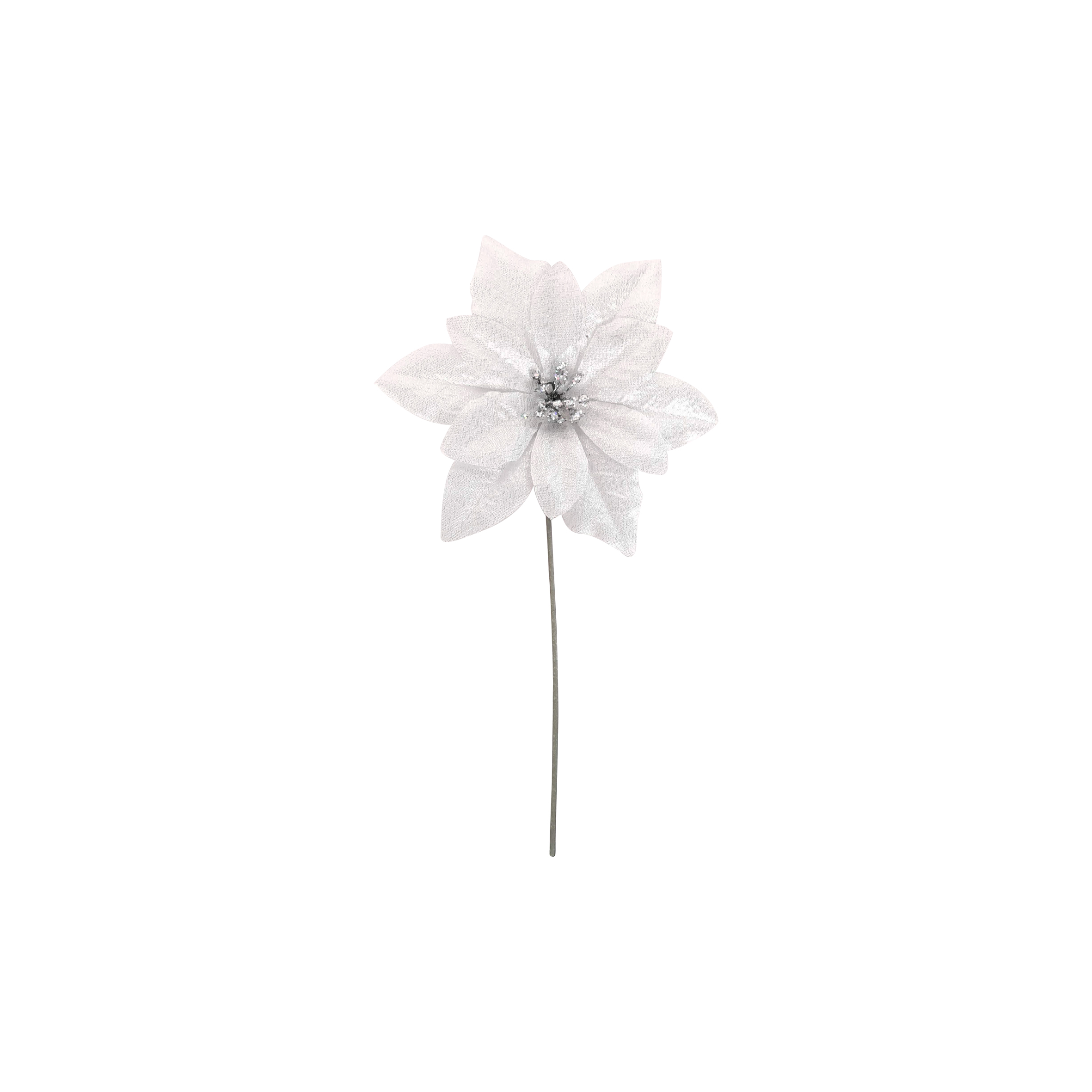 FLOR NAVIDEÑA PLATEADA 16CM (PQTX24)