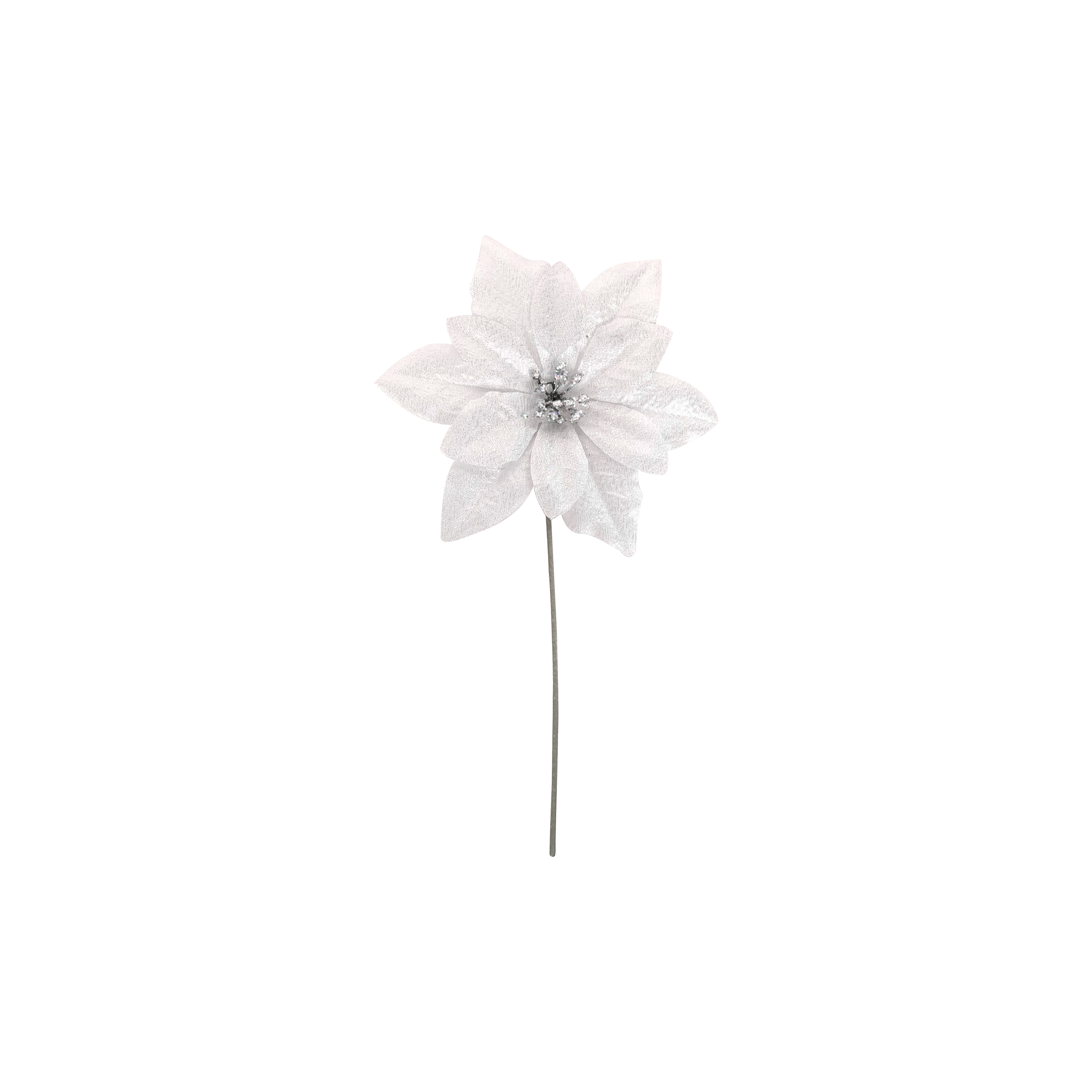 FLOR NAVIDEÑA PLATEADA 16CM (PQTX24)