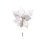 PIN FLOR NAVIDEÑA PLATEADA 20CM (PQTX24)