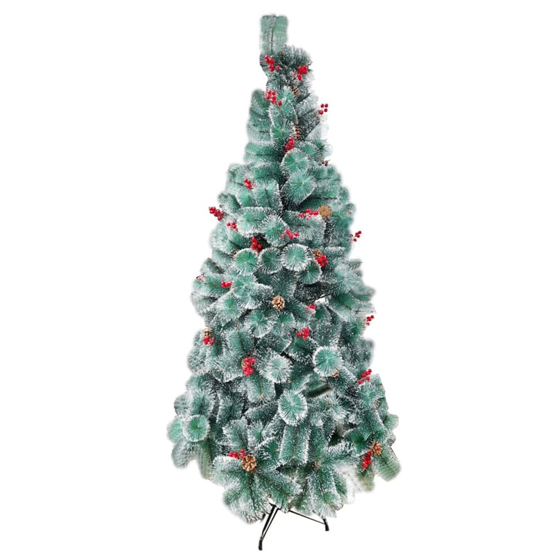 ARBOL NAVIDEÑO ERIZO VERDE PUNTAS BLANCAS 210MTS