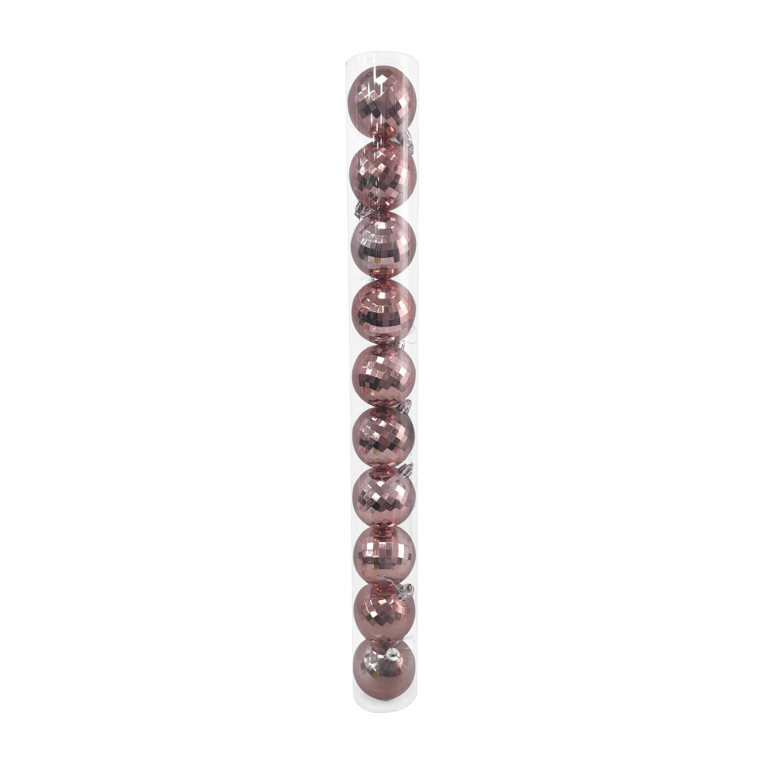 BOLA NAVIDEÑA PALO ROSA 6CM X10