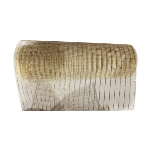 MALLA NAVIDEÑA TRADICIONAL BEIGE 26CM*10Y