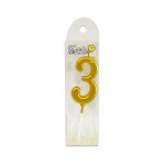 VELA NUMERO #3 DORADO (CJX24)