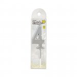 VELA NUMERO #4 PLATEADA (CJX24)