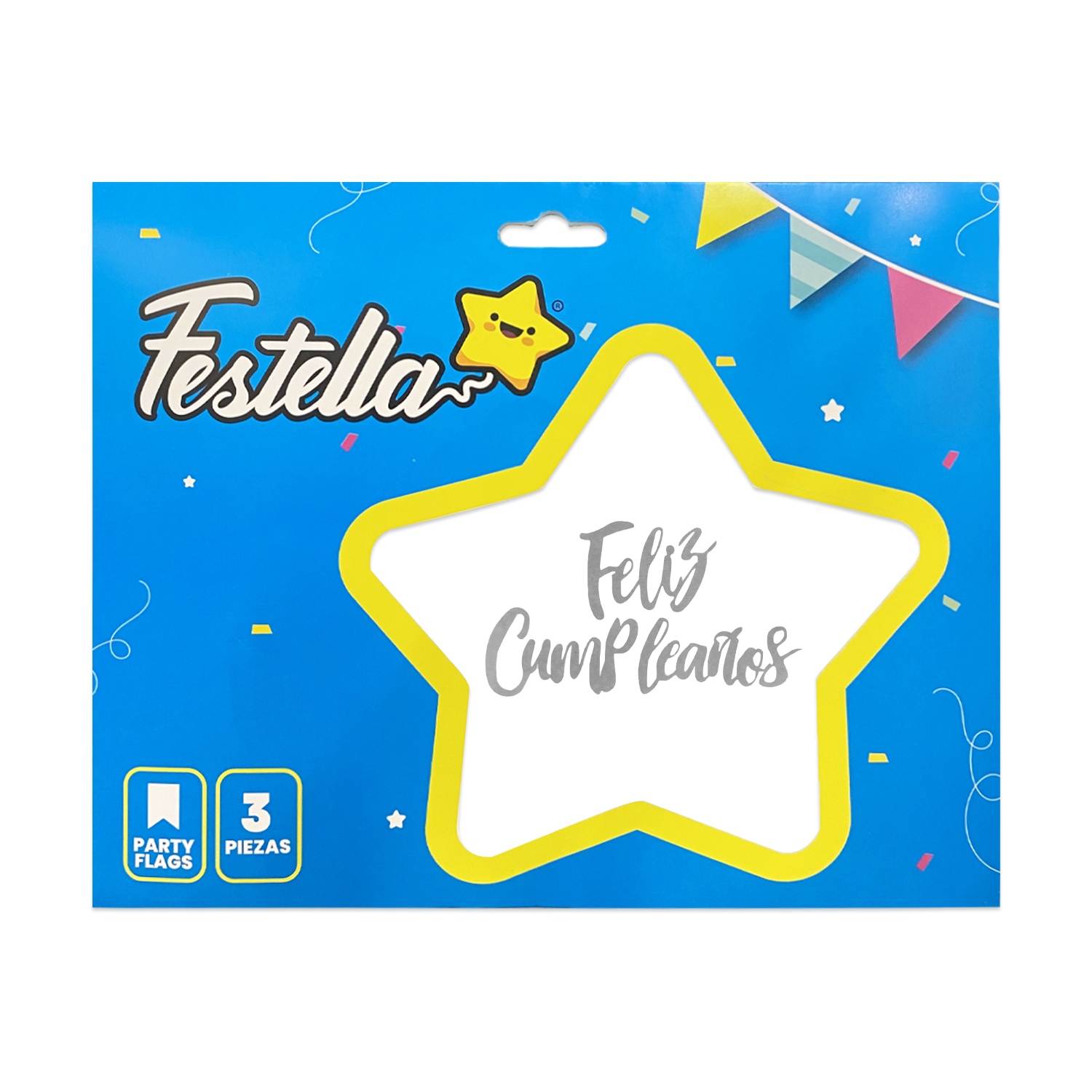 LETRERO FELIZ CUMPLEAÑOS PLATEADO (PQTX12)