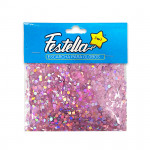 ESCARCHA GLOBO ROSADA HEXAGONAL (PQTX12)
