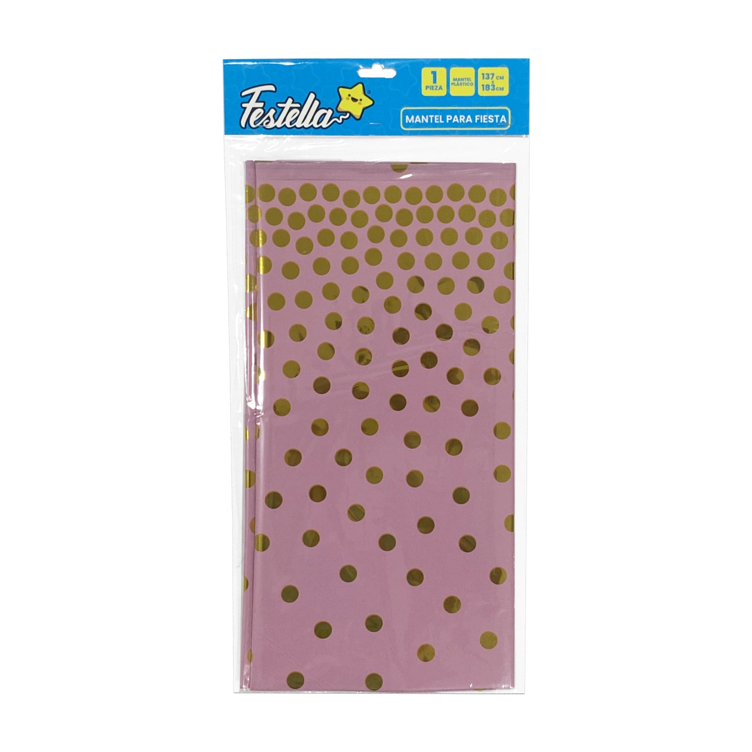 MANTEL DE FIESTA CHISPIADO ROSADO (PQTX10)