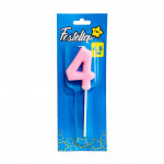 VELA NUMERO 4.5CM ROSADO #4 (CJX50)