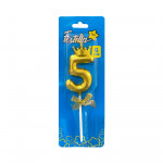 VELA NUMERO 6CM DORADA #5 (CJX48)