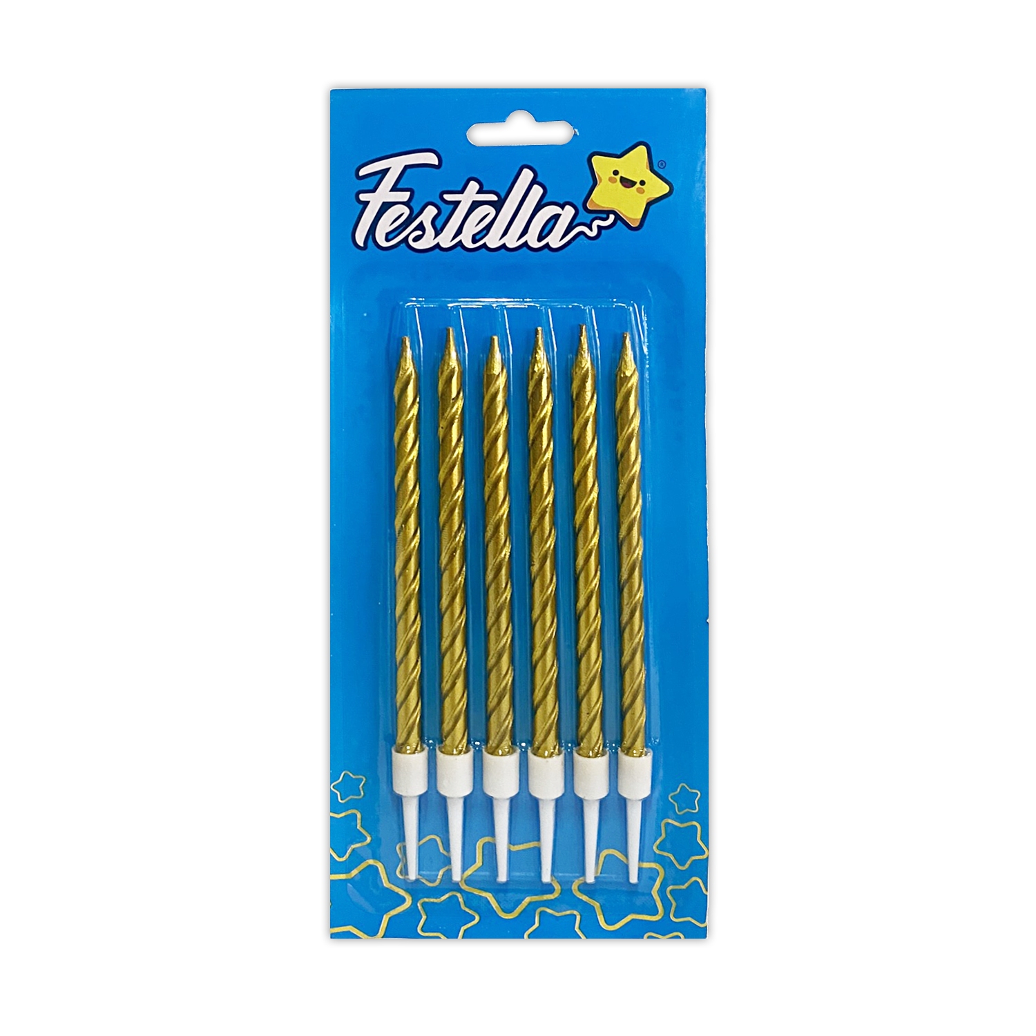 VELA DORADA X6 EN BLISTER 10.5CM (CJX25)