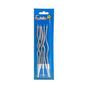 VELA X6 PLATEADA EN BLISTER 12.5CM (CJX100)