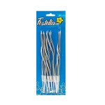 VELA X12 PLATEADA METALIZADA EN BLISTER  (CJX60)