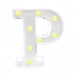 LAMPARA DE LETRA P 21.8CM FONDO BLANCO LUZ CALIDA